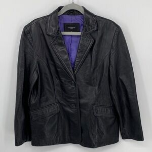 Colebrook Black Leather Jacket Women’s Size Petite Large Vintage